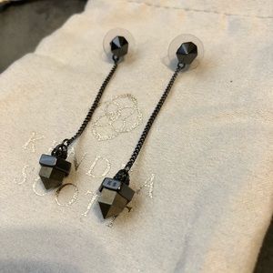 Kendra Scott Shoulder Duster Black Earrings